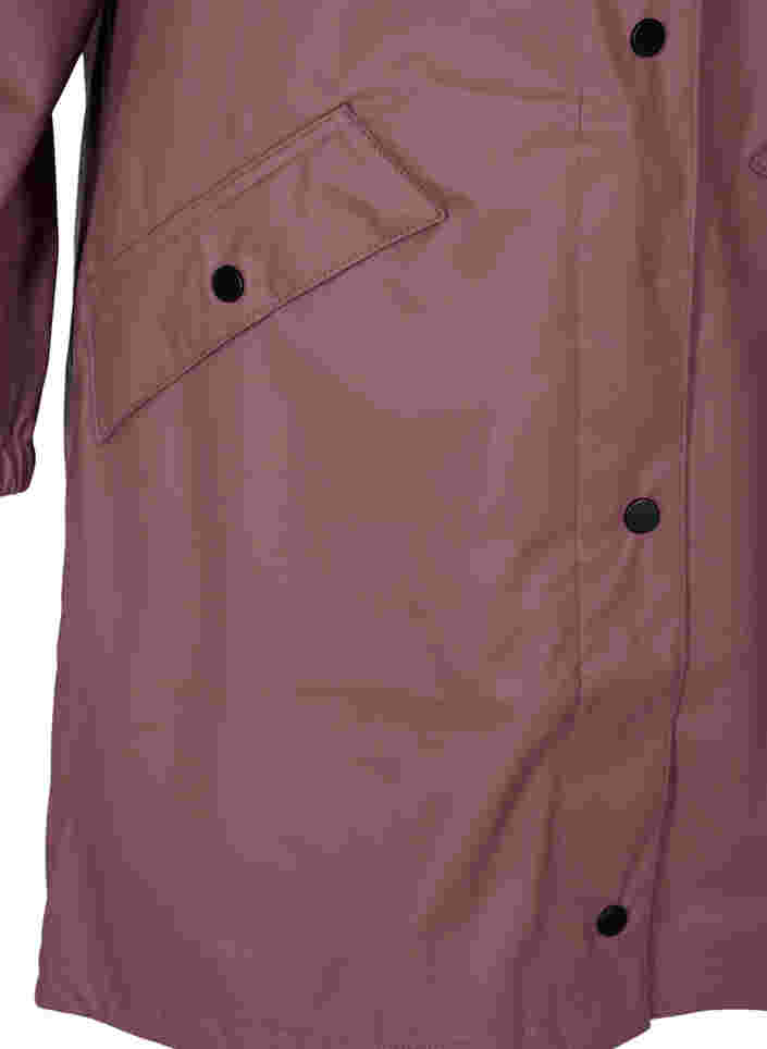 Rain jacket with hood and button fastening, Rose Taupe, Packshot image number 3