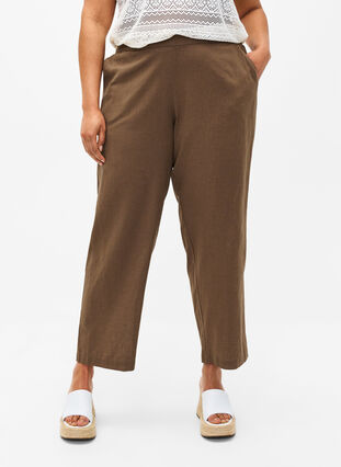 Loose pants in linen-cotton blend, Cub, Model image number 2
