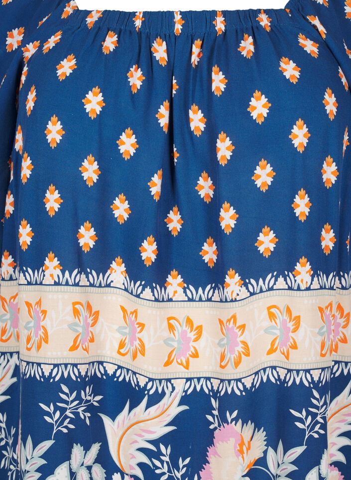 Beach dress in viscose with print, Blue, Packshot image number 2