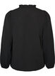 Blouse with V-neck and crochet band, Black, Packshot image number 1