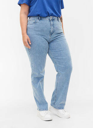 Extra high-waisted Megan jeans, Light blue, Model image number 2
