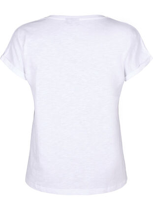 Printed T-shirt in organic cotton, B. White Black Print, Packshot image number 1