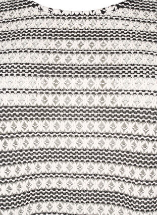Crochet blouse with 3/4 sleeves, Black White, Packshot image number 2