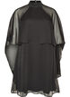 Knee-length chiffon dress with sheer cape, Black, Packshot image number 0