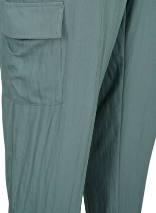 Loose cargo trousers in viscose, Balsam Green, Packshot image number 3
