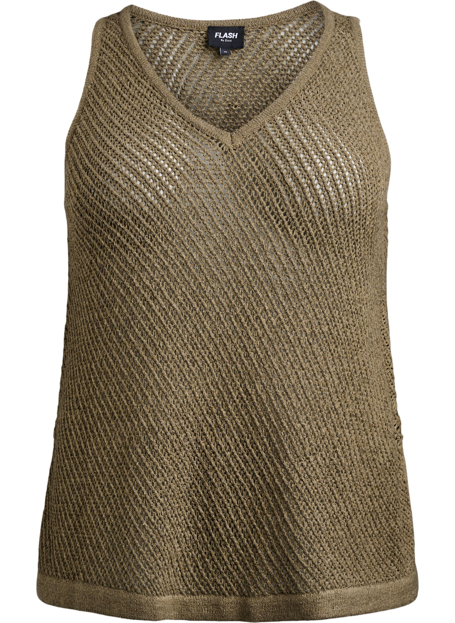 FLASH - Sleeveless knitted top with v-neck