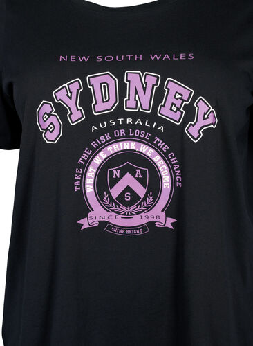 Cotton T-shirt with print, Black W. Sydney, Packshot image number 2