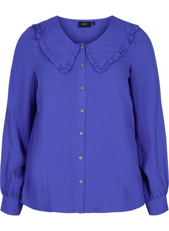 Viscose shirt with wide collar