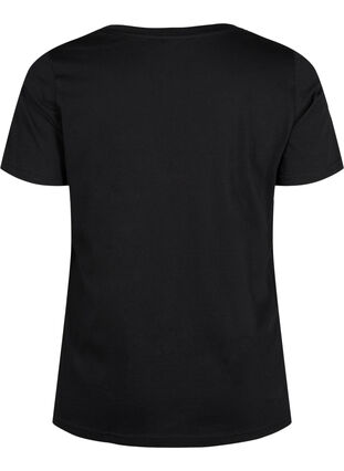 Cotton t-shirt with print on the front, Black LOS ANGELES, Packshot image number 1