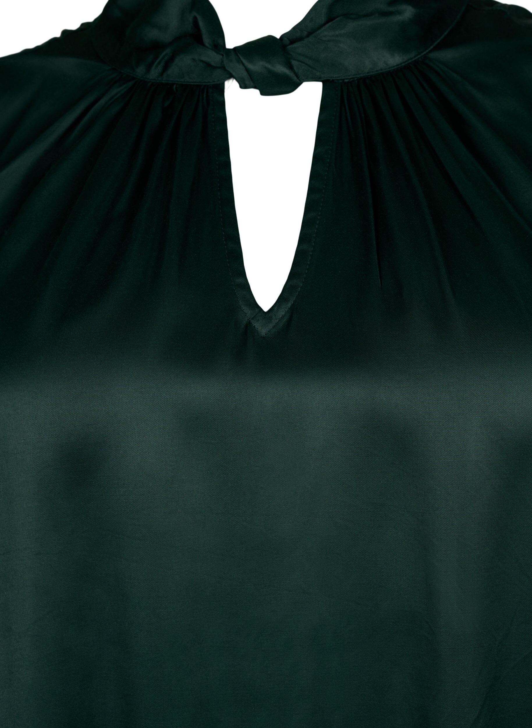 Zizzifashion Sleeveless top in viscose with detail, Scarab, Packshot image number 2