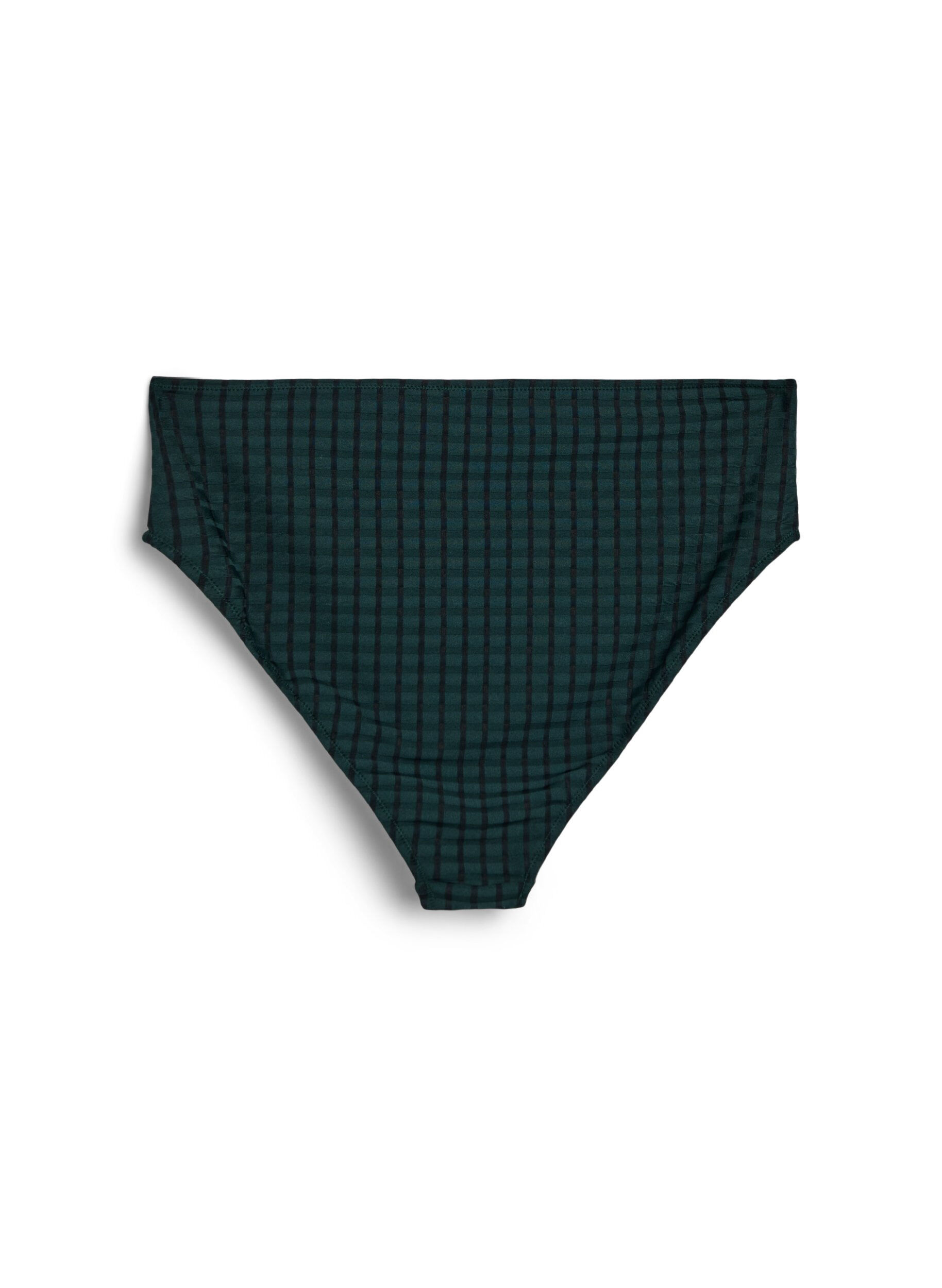 Zizzifashion Checked bikini bottoms with a high waist and tai cut, Green, Packshot image number 1