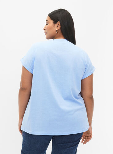 Short sleeve cotton blend T-shirt, Serenity, Model image number 1