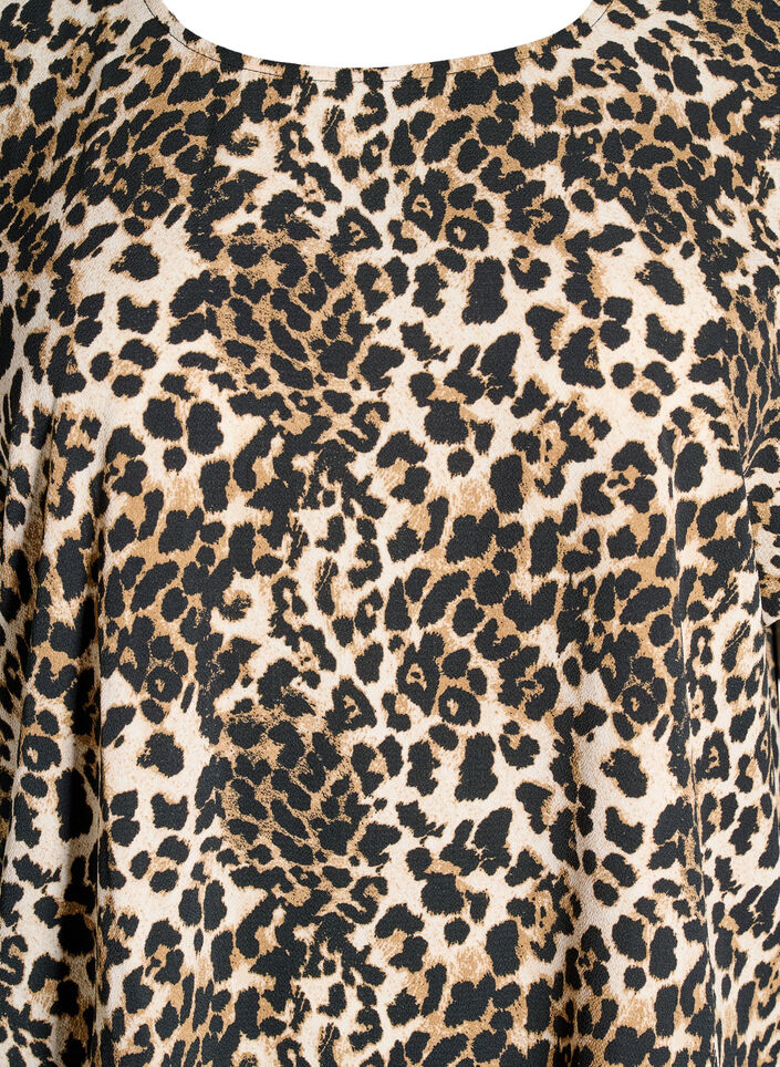 Short-sleeved blouse with leopard print, Leopard AOP, Packshot image number 2