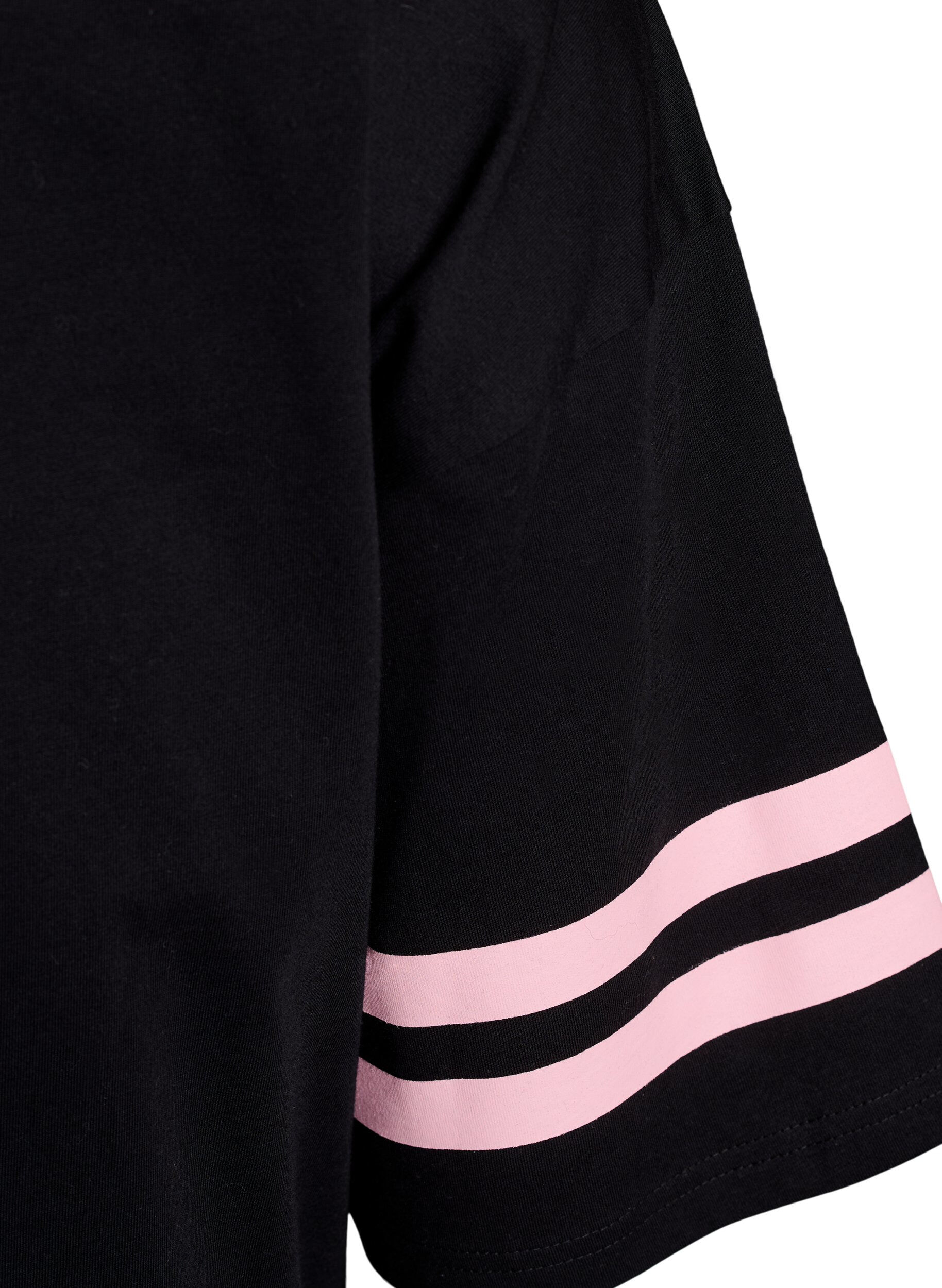 Zizzifashion Sporty oversized college T-shirt, Black, Packshot image number 3