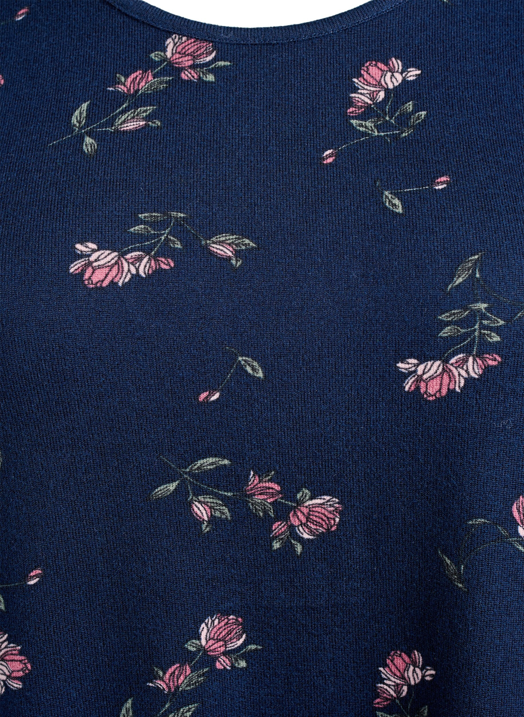 ZizzifashionFloral blouse with long sleeves, Blue, Packshot image number 2