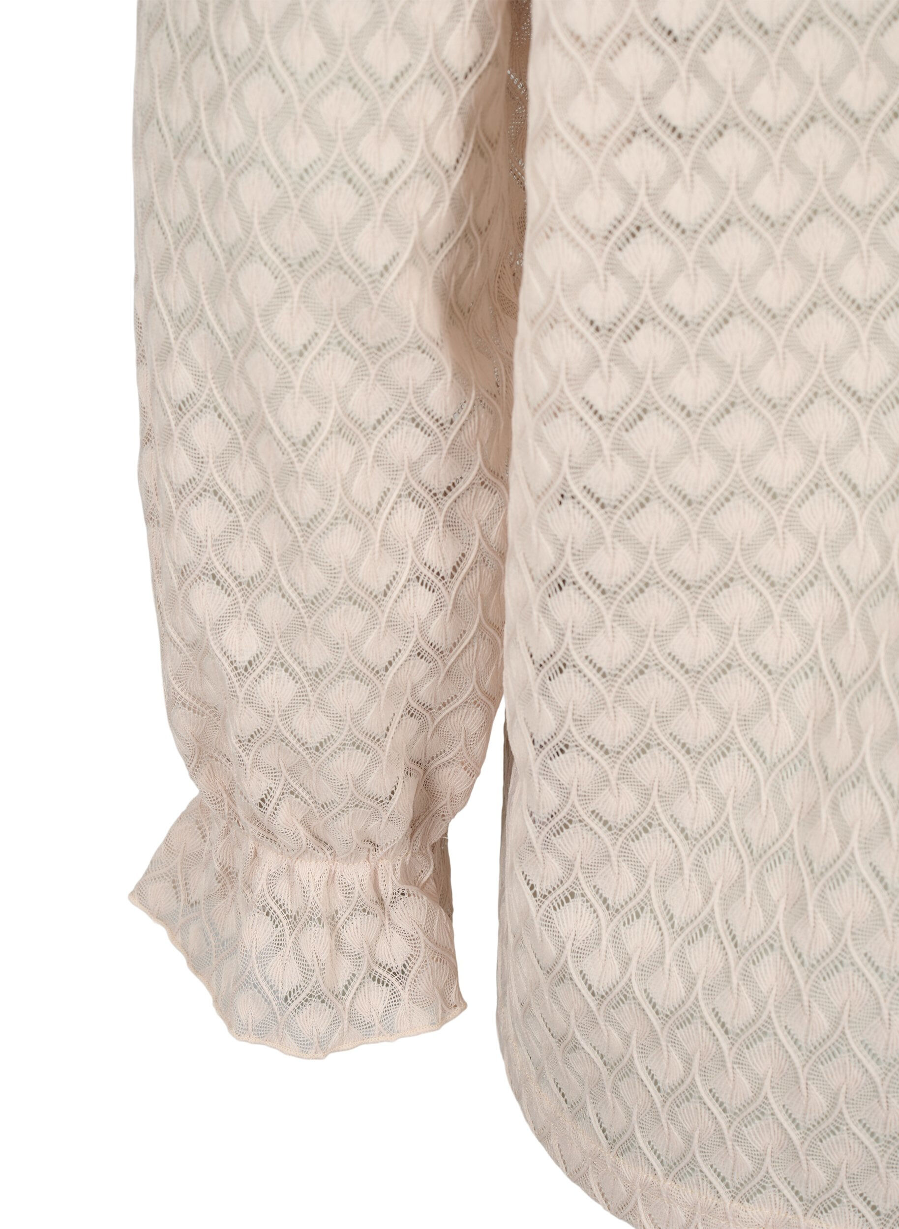 Zizzifashion Long-sleeved blouse with patterned texture, Whisper Pink, Packshot image number 3