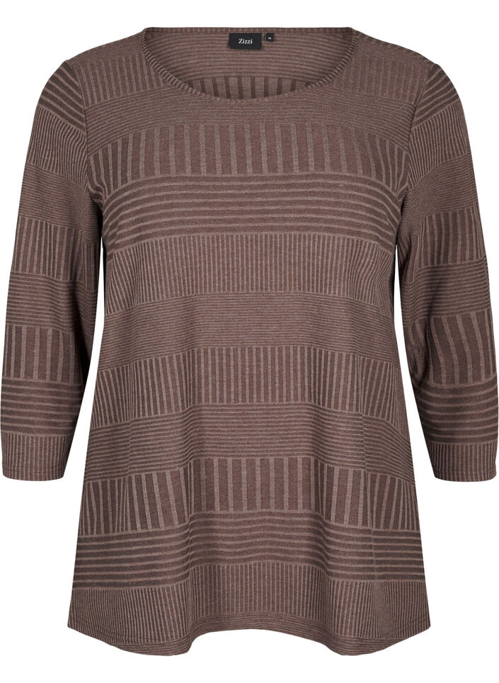 Blouse with 3/4 sleeves and striped pattern, Ch. Martini Mel., Packshot image number 0