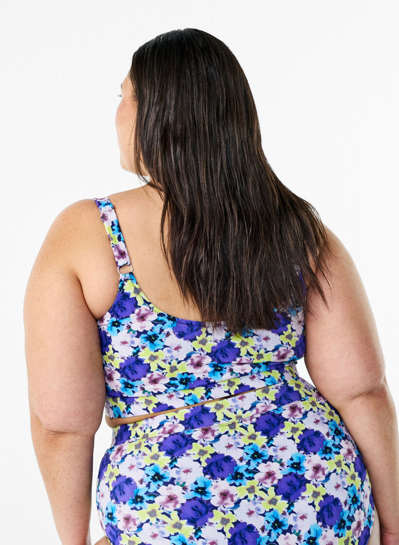 Bikini top with adjustable straps, Purple, Model image number 2