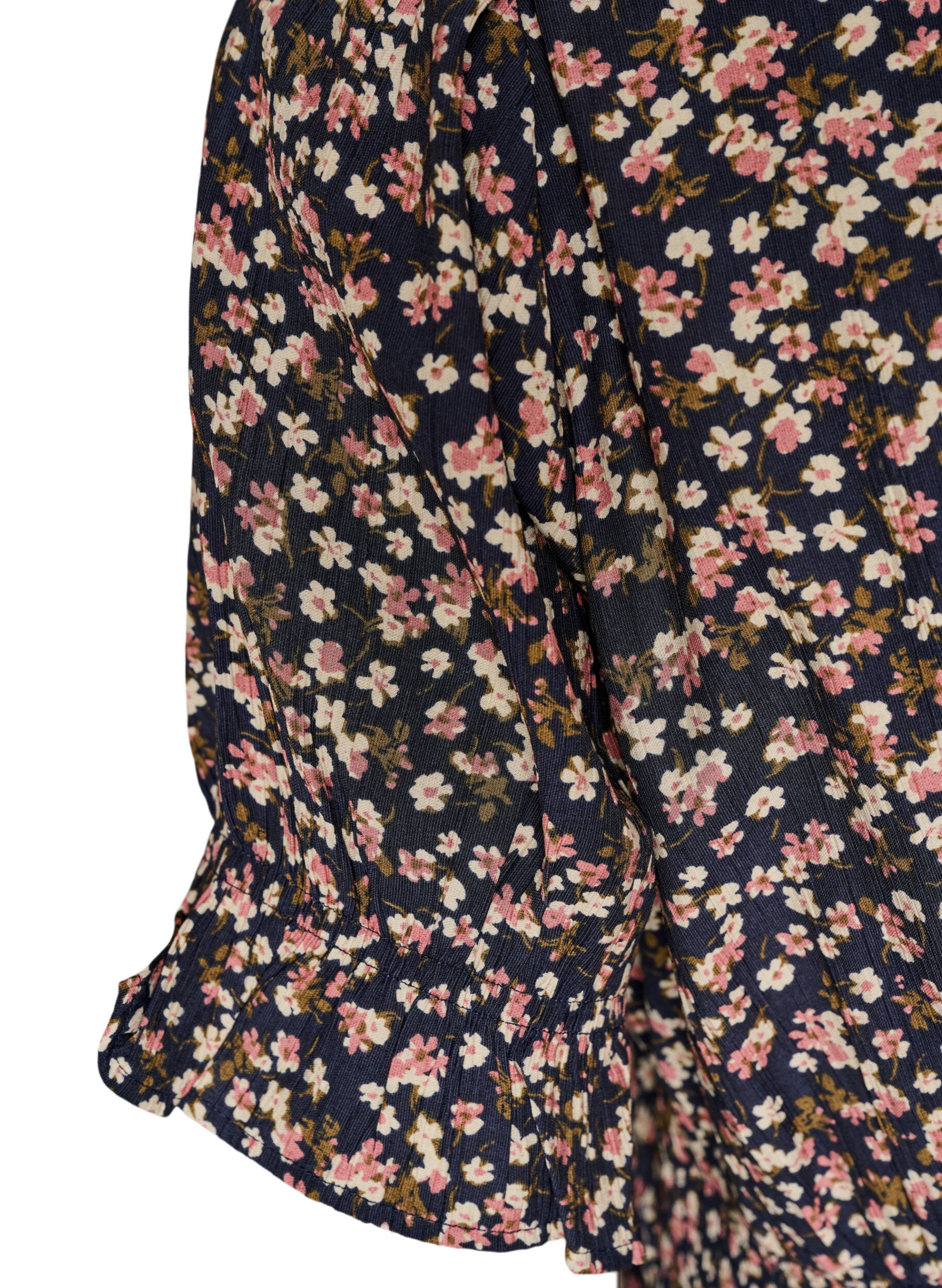 ZizzifashionShort viscose dress with ruffle details, Blue, Packshot image number 3