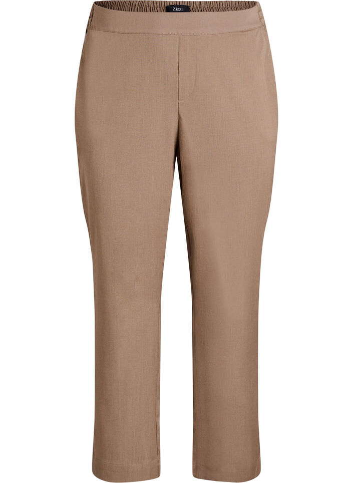 Loose trousers with high waist, Brown, Packshot image number 0