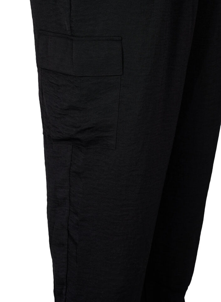 Trousers with cargo pockets, Black, Packshot image number 3