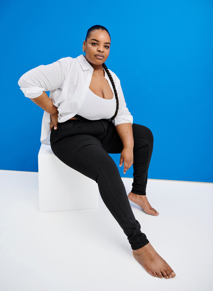 Stay black Amy jeans with high waist, Black, Image image number 0