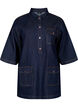 Denim dress with large pockets and 3/4 sleeves, Blue, Packshot image number 0