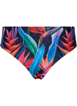 Bikini bottom with print and high waist, Bright Leaf, Packshot image number 1