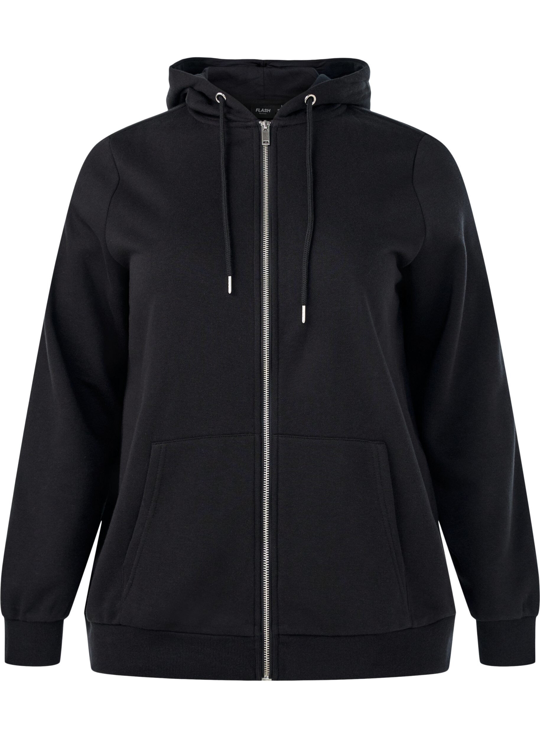 ZizzifashionZipped sweat hoodie with pockets, Black, Packshot image number 0