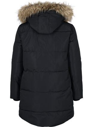 Winter jacket with removable hood, Black, Packshot image number 1