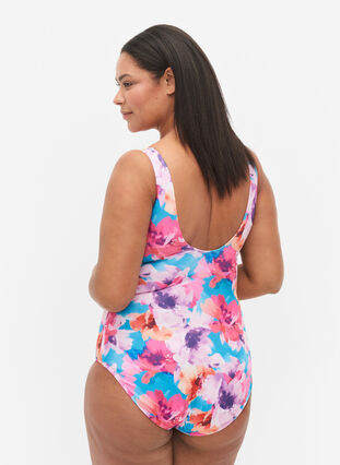 Swimsuit with print, Pink Flower, Model image number 1
