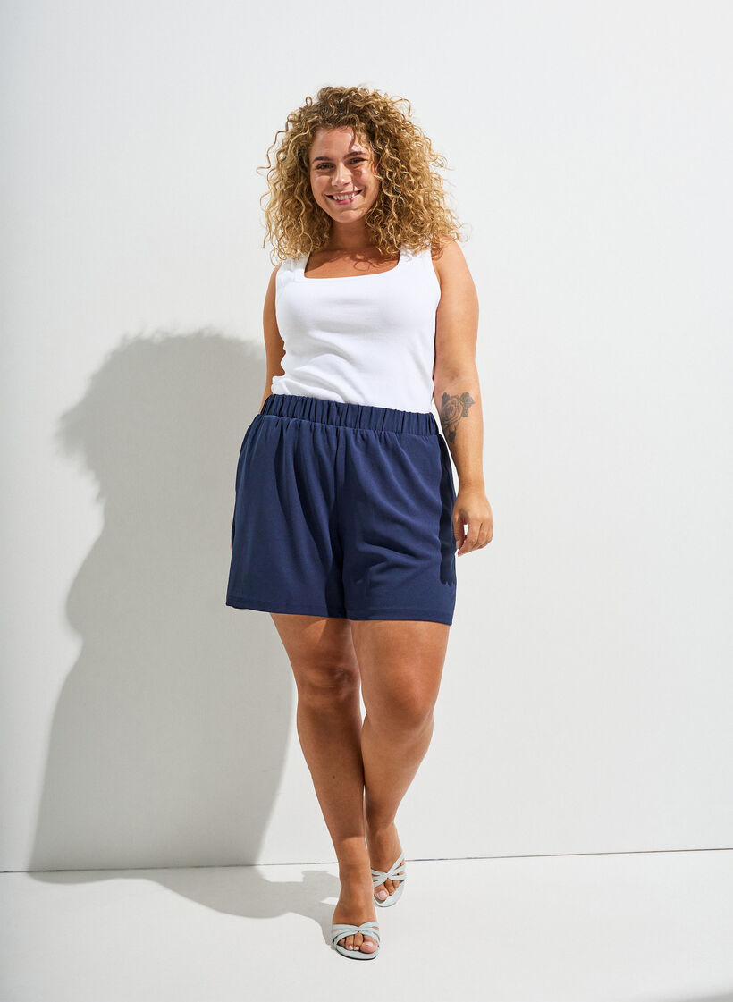Loose shorts with pockets, Blue, Image image number 0