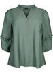 Blouse with ruffles, Duck Green, Packshot image number 0