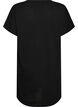 Short textured jersey dress with a round neck, Black, Packshot image number 1