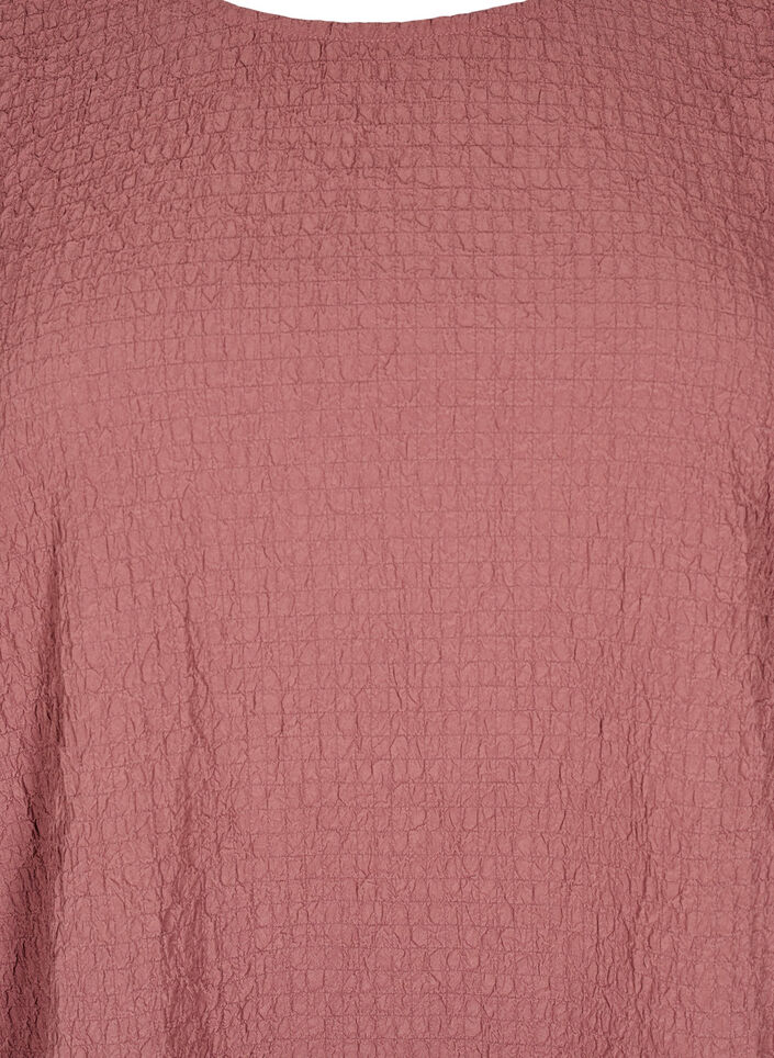 FLASH - Long-sleeved blouse with round neck, Rose Brown, Packshot image number 2