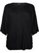 Jersey blouse with elbow-length balloon sleeves, Black, Packshot image number 0
