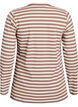 Striped jersey blouse with a ribbed texture, Vanilla, Packshot image number 1