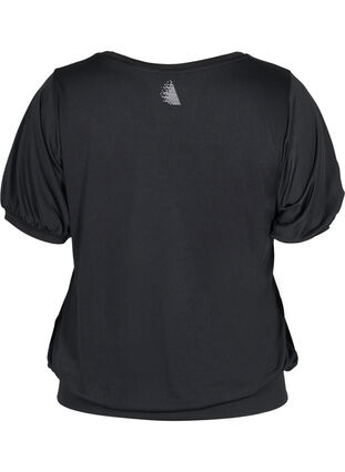 Short-sleeved exercise top, Black, Packshot image number 1