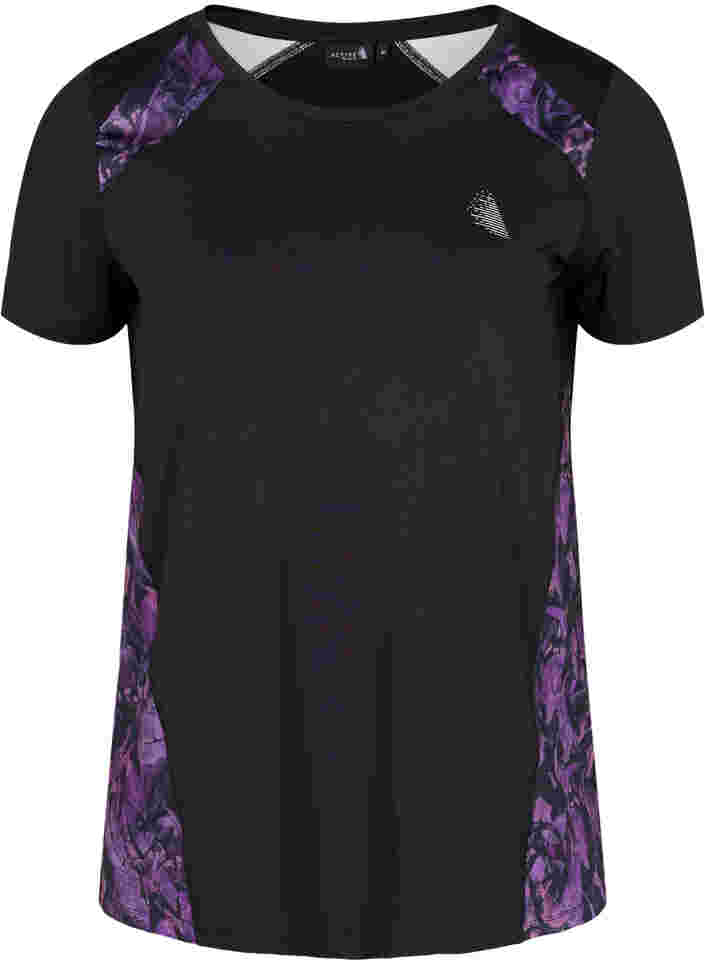 Printed gym t-shirt, Black, Packshot image number 0