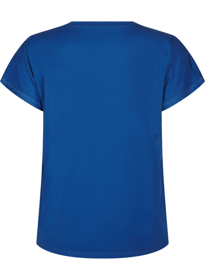 Solid-coloured workout T-shirt, Blue, Packshot image number 1