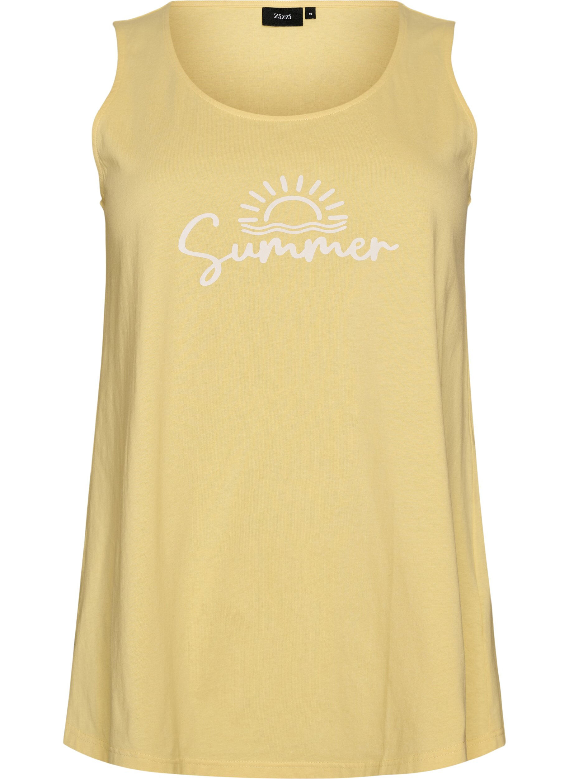 ZizzifashionCotton top with a-shape, Yellow, Packshot image number 0