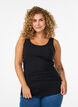 Solid color basic top in cotton, Black, Model image number 0