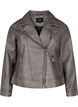 Distressed imitation leather jacket, Dark Grey Wash, Packshot image number 0
