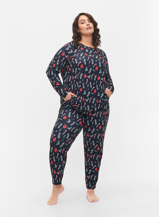 Christmas trousers with print, Night Sky XMAS AOP, Model image number 0