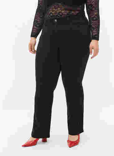 High-waisted Ellen bootcut jeans, Black, Model image number 2