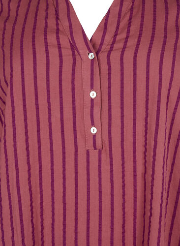 Striped cotton dress with 3/4 sleeves, R. Rose/D. P. Stripe, Packshot image number 2