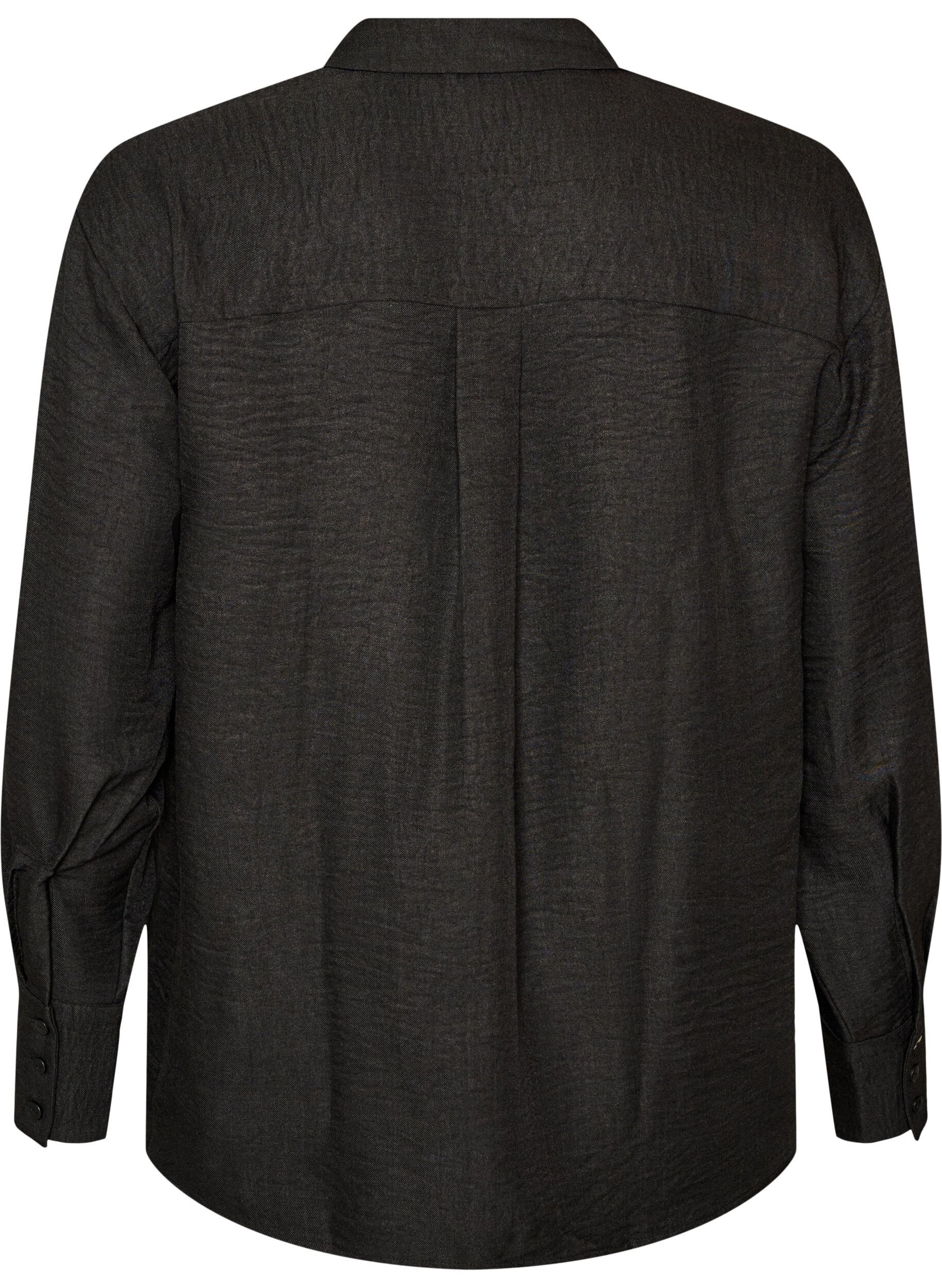 ZizzifashionLoose shirt with V-neck, Black, Packshot image number 1