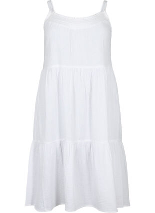 Solid cotton tie-dye dress, Bright White, Packshot image number 0