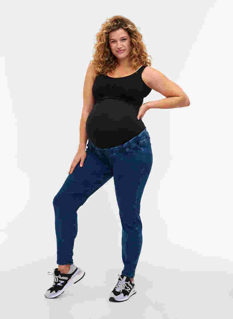Maternity jeggings with back pockets, Dark blue, Model image number 2