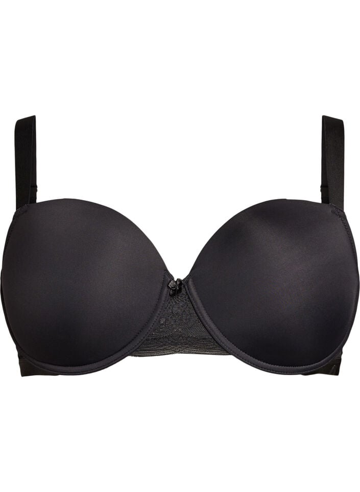 Moulded t-shirt bra with smooth cups, Black, Packshot image number 0